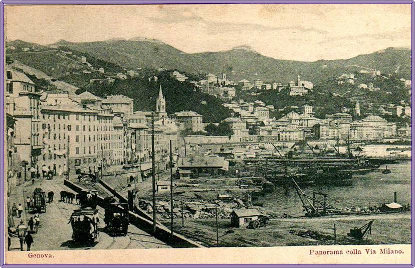 Panorama San Teodoro Genova, cartolina antica