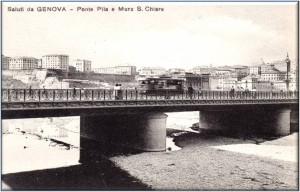Genova vecchia, ponte Pila e mura Santa Chiara